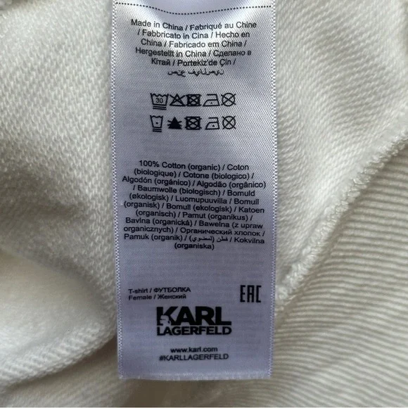 Karl Lagerfeld Ikonik Choupette Cat Embroidered Hoodie XS - White - Picture 6 of 9